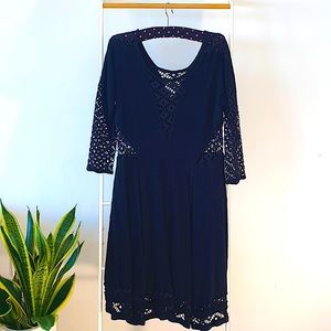 Free people crochet v neck dress
